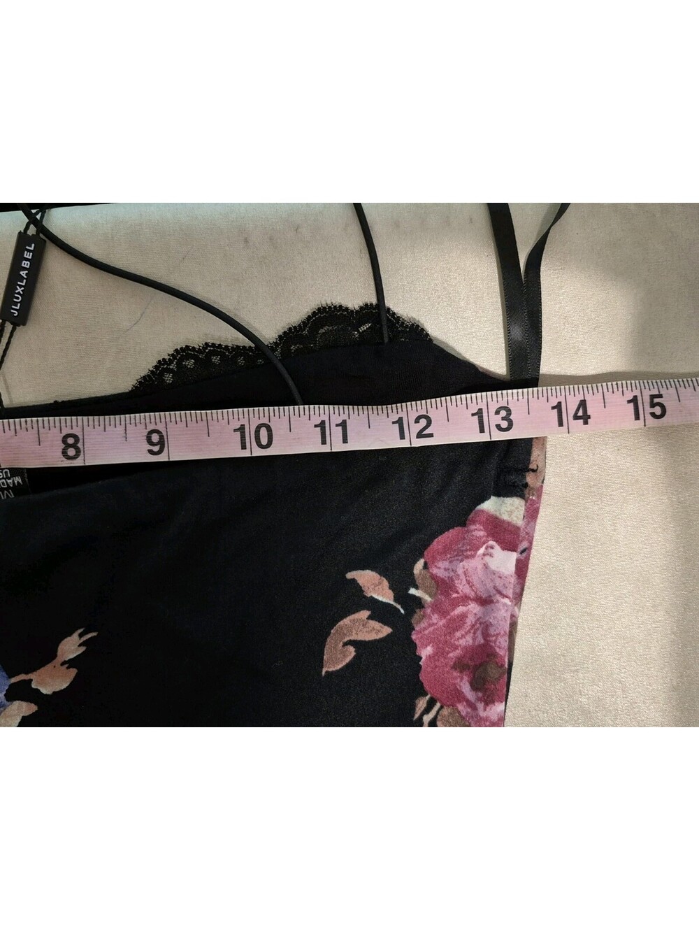 JLUXLABEL Black Floral Midi Slip Dress Size Medium New - Picture 6 of 7
